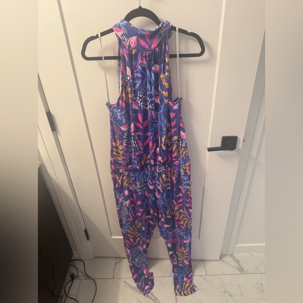 Lilly Pulitzer Blue and Pink Floral Jumpsuit - Picture 2 of 4